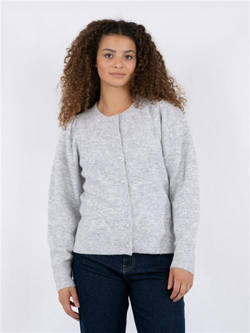 Neo Noir Nuna Knit Cardigan Kvinde Light Grey Melange Sweaters Str 38 - hos Magasin