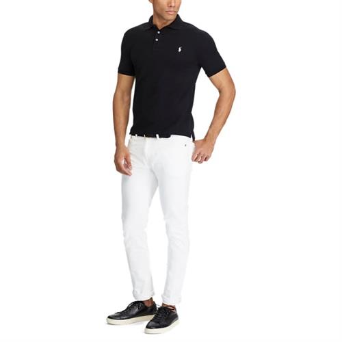 Polo Ralph Lauren Slimfit Stretch Mesh Polo Mand Sort Kortærmede Poloer Slim Fit Str S - hos Magasin