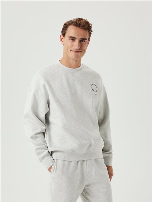 Björn Borg Borg Oversized Crew Mand Ultra Light Grey Melange Sweatshirts Str M - hos Magasin