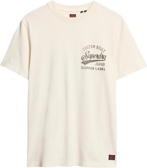 Superdry Copper Label Chest Graphic TEE Mand Rice White Kortærmede T-shirts Str L - hos Magasin