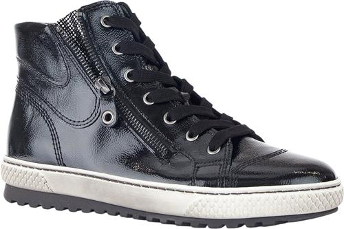 Gabor Schwarz/silb.Smok/lack/metallicme Kvinde Sort Sneakers Str 37 - hos Magasin