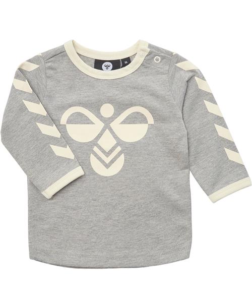 Hummel Hmlflipper Tshirt L/S Str 2-4 mdr / 62 cm - Grå Langærmede T-shirts hos Magasin