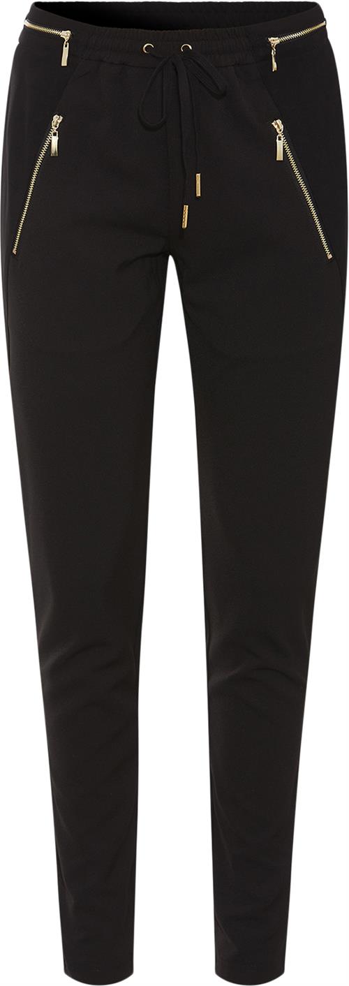 Rue de Femme New Columbine Gold Pant Kvinde Black Bukser Med Smalle Ben Str XL - hos Magasin