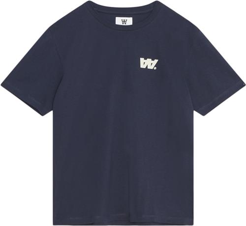 Wood Wood Ace Letter Tshirt Gots Mand Navy Kortærmede T-shirts Str S - Bomuld hos Magasin