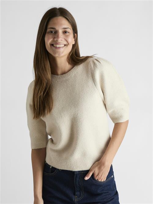 Se Neo Noir Martha Bow Knit Tee Kvinde Ivory Kortærmet Strik Str 42 - hos Magasin ved Magasin