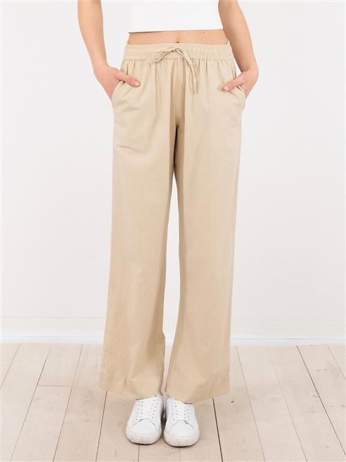 Neo Noir Sonar Mini Stripe Pants Kvinde Sand/strib Hørbukser Str 40 - hos Magasin