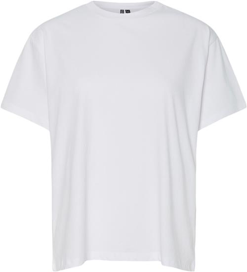 Pieces Pcalma SS Oneck Loose TEE BOX D2D Kvinde Bright White/red La Vita Kortærmede T-shirts Str S - hos Magasin