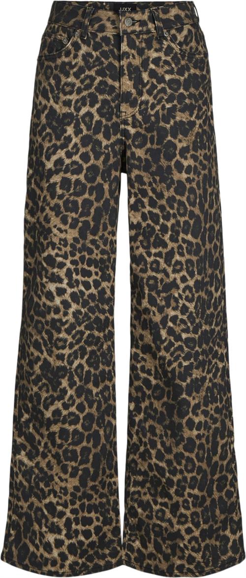 Se JJXX Jxsarah Tokyo LEO Wide HW Pant EX P Kvinde Cornstalk/leopard Bukser Med Brede Ben Str XS - hos Magasin ved Magasin