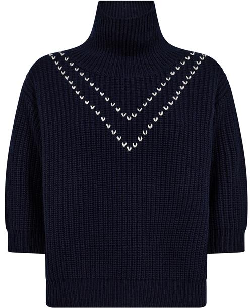 Se Lisa Yang Henny Sweater Navy/cream Size 2 Kvinde Navy/cream Rullekraver Str M/L - hos Magasin ved Magasin