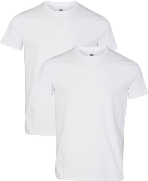 Levi's Slim 2PK Crewneck 1 Twopack TE Mand Hvid Kortærmede T-shirts Slim Fit Str XL - Bomuld hos Magasin