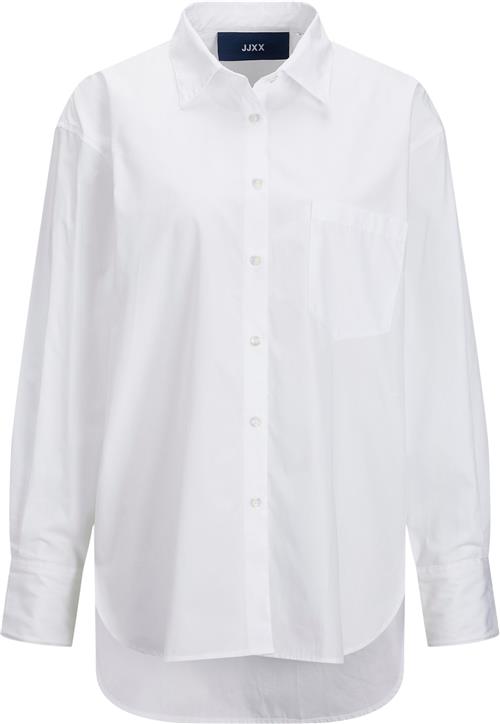 JJXX Jxjamie LS Relaxed Poplin Shirt NOO Kvinde White Langærmede Skjorter Str L - hos Magasin