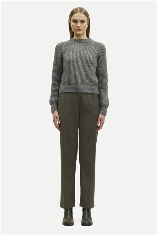 Samsøe Samsøe Saramona Trousers 14635 Kvinde Black Olive Bukser Med Lige Ben Str S - hos Magasin