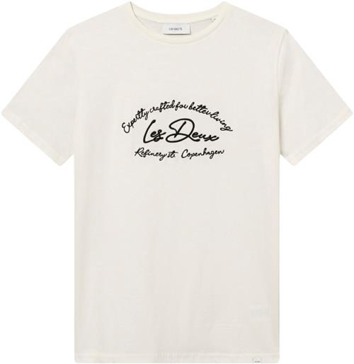 Les Deux Camden Tshirt Mand Light Ivory/black Kortærmede T-shirts Str XL - hos Magasin