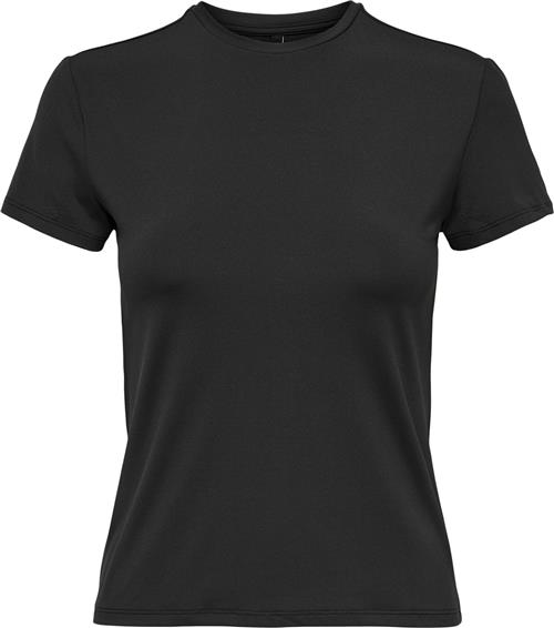 ONLY Onlea S/S TOP O Neck CS JRS Kvinde Sort Kortærmede T-shirts Str XL - hos Magasin