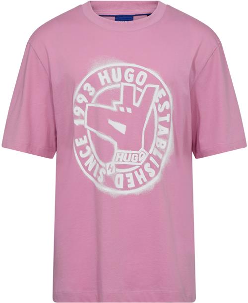 HUGO Norieles Mand Medium Pink Kortærmede T-shirts Str M - hos Magasin