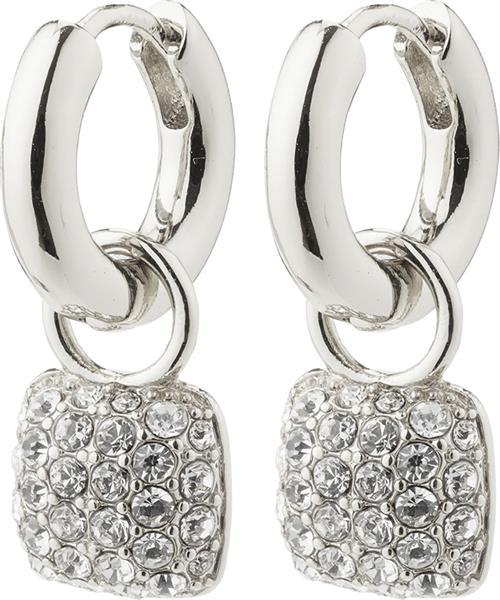 Pilgrim Cindy Recycled Crystal Hoop Earrings Silverplated one size - Creoler hos Magasin