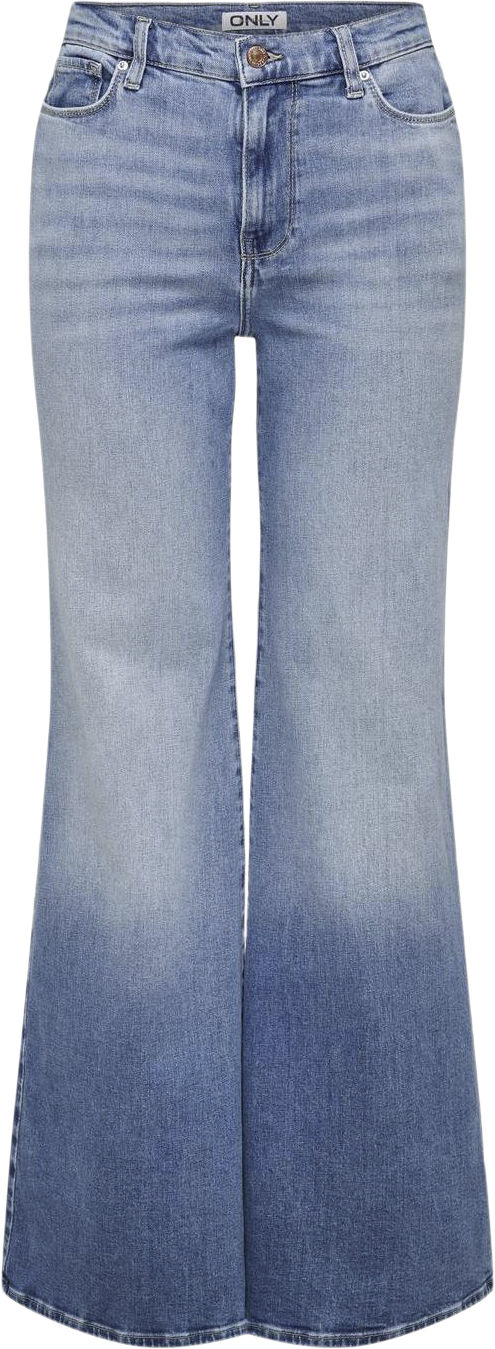 Se ONLY Onlpatricia HW WD Flared DNM Cro265 Kvinde Blå Flared Jeans Str "30/""32" - hos Magasin ved Magasin