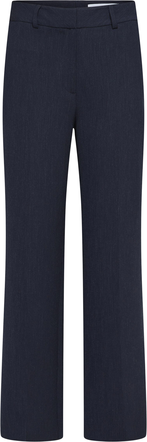 Se Selected Femme Slfrita MW Wide Pant Dark SAP MEL N Kvinde Dark Sapphire/melange Bukser Med Lige Ben Str "40/""32" - hos Magasin ved Magasin