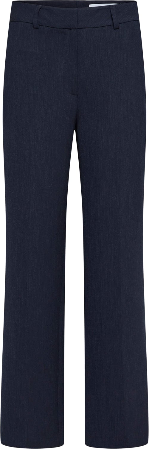 Selected Femme Slfrita MW Wide Pant Dark SAP MEL N Kvinde Dark Sapphire/melange Bukser Med Lige Ben Str "38/""30" - hos Magasin