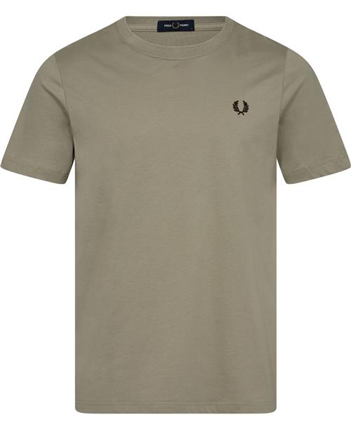 Fred Perry M1600 Mand Warm Grey/brick Kortærmede T-shirts Str L - Bomuld hos Magasin