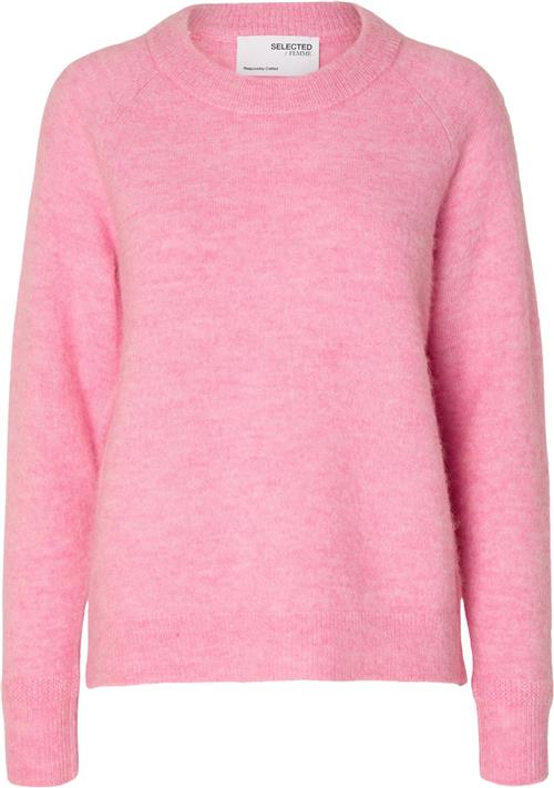 Se Selected Femme Slflulu LS Knit Oneck B Noos Kvinde Moonlite Mauve/melange Sweaters Str XL - hos Magasin ved Magasin