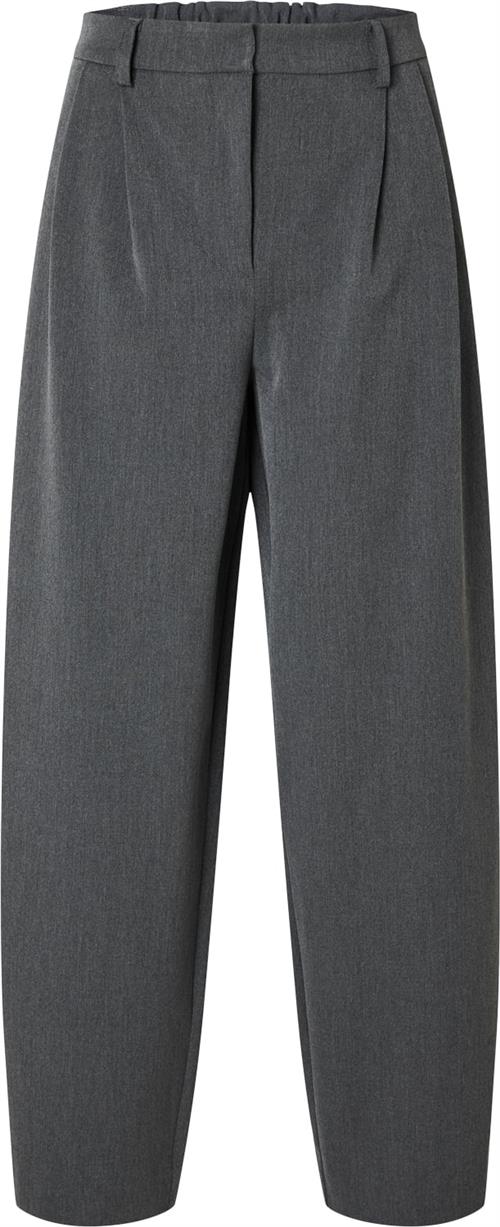 Se Selected Femme Slfpiya HW Barrel Pant Kvinde Grå Bukser Med Brede Ben Str 38 - hos Magasin ved Magasin