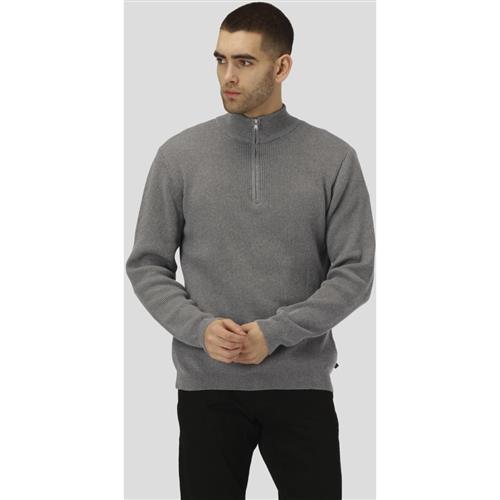 Se Clean Cut Copenhagen Mario Half Zip Mand Light Grey Mel Cardigans Str L - Bomuld hos Magasin ved Magasin