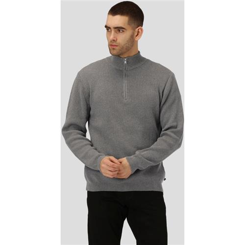 Se Clean Cut Copenhagen Mario Half Zip Mand Light Grey Mel Cardigans Str M - Bomuld hos Magasin ved Magasin