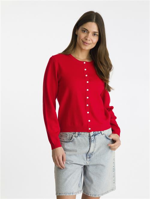 Neo Noir Jilla Heavy Knit Cardigan Kvinde Red Cardigans Str 38 - hos Magasin