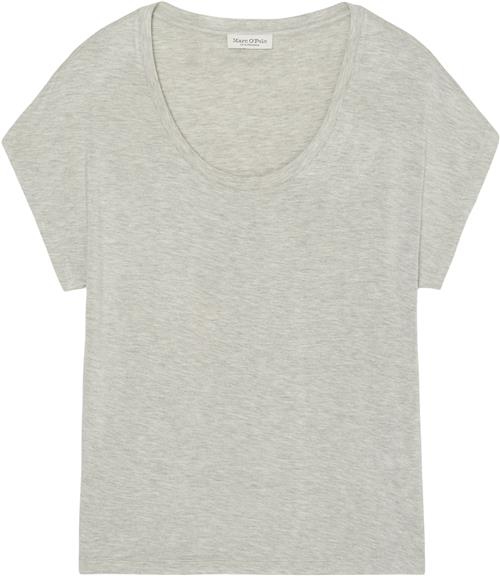 Marc O’Polo Tshirt, Short Sleeve, Deep Round n Kvinde Summer Grey Melange Kortærmede T-shirts Str XL - hos Magasin