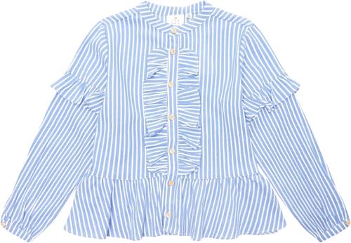 The New Tnlaila L_S Shirt Str 110-116 cm/5-6 år - China Blue Skjorter Bomuld hos Magasin