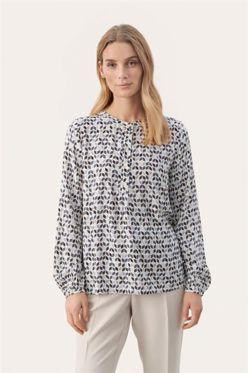 Part Two Anvipw BL Kvinde Ether Graphic Print Langærmede Bluser Regular Fit Str 36 - hos Magasin