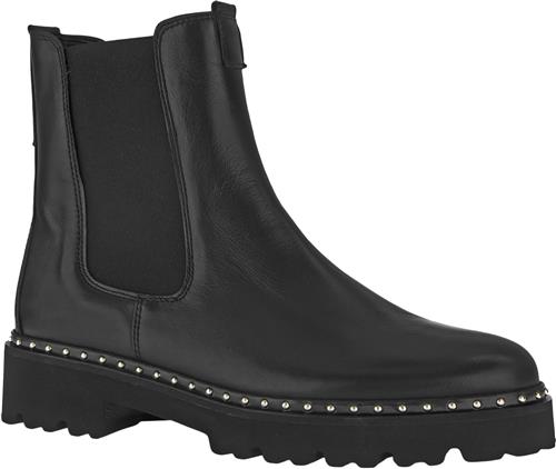 Gabor Schwarz Gold/foulardmic./Niete Kvinde Sort Chelsea Boots Str 39 - hos Magasin