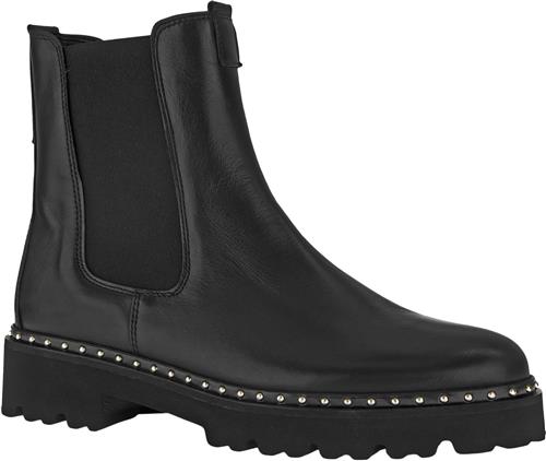 Gabor Schwarz Gold/foulardmic./Niete Kvinde Sort Chelsea Boots Str 37,5 - hos Magasin