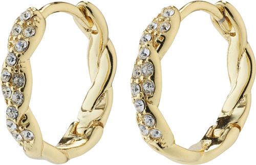 Pilgrim EZO Twirled Crystal Hoops Goldplated One size - Creoler hos Magasin