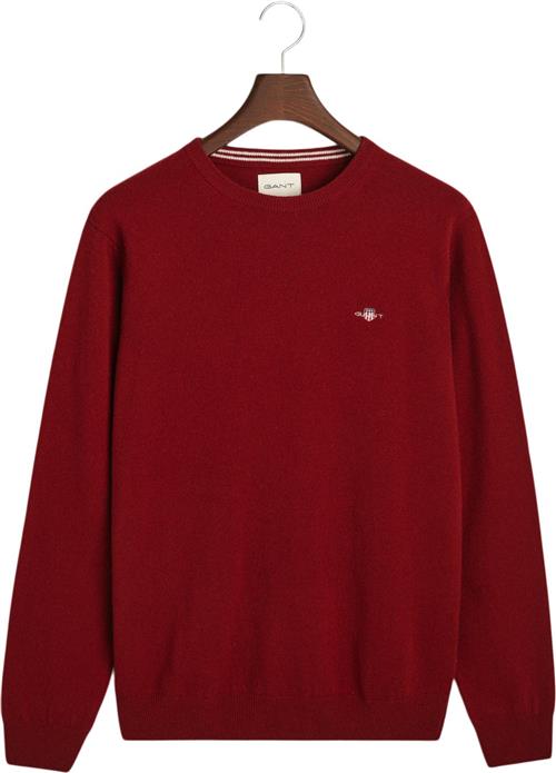 Se Gant Superfine Lambswool Cneck Mand Plumped Red Sweaters Str XXXL - hos Magasin ved Magasin