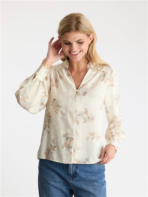 Se Neo Noir Massima Soft Blossom Blouse Kvinde Creme Langærmede Bluser Str 36 - hos Magasin ved Magasin