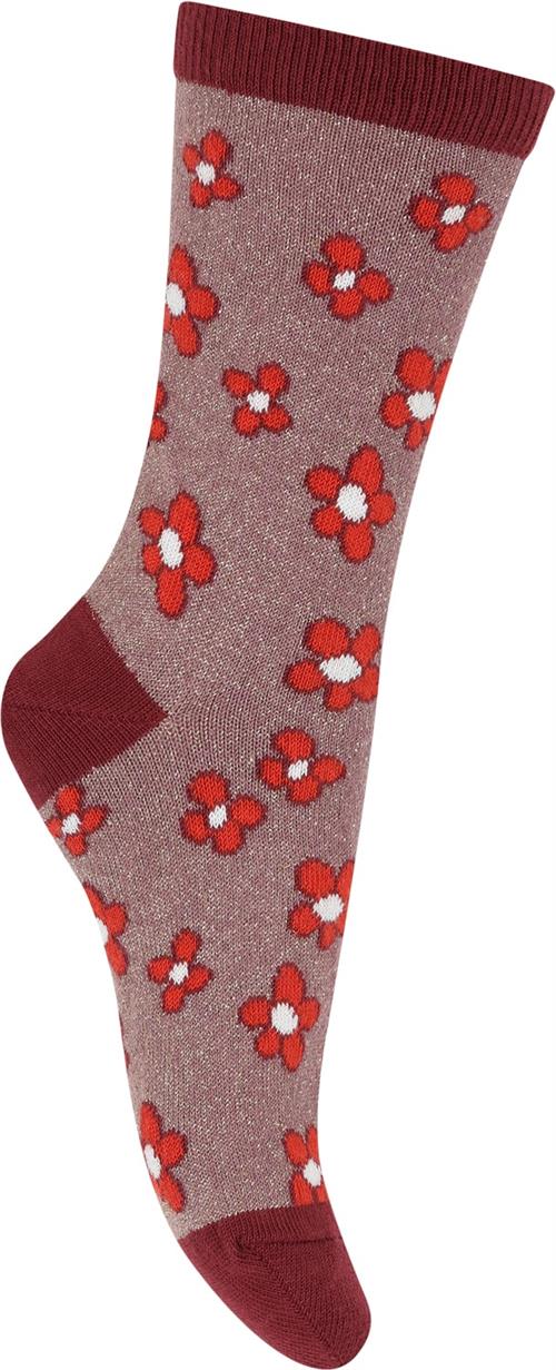 Se Melton Blossom Socks Str 35/39 - Grape Shake Strømper Bomuld hos Magasin ved Magasin