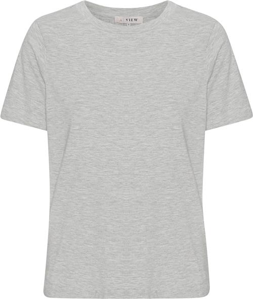 A-VIEW Stabil top s/s Kvinde Light Grey Melange Kortærmede T-shirts Str XL - hos Magasin