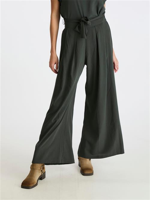 Neo Noir Lana Pants Kvinde Dark Green Bukser Med Brede Ben Str 40 - hos Magasin