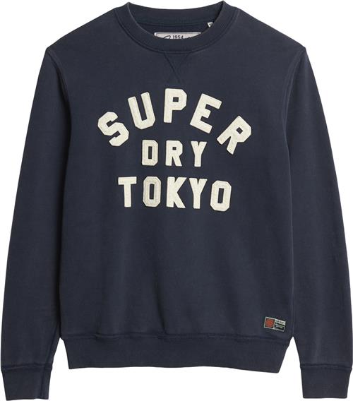 Superdry Vintage Athletic Crew Mand Rich Navy Sweatshirts Str L - hos Magasin