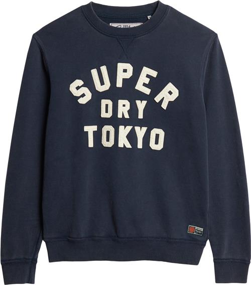 Superdry Vintage Athletic Crew Mand Rich Navy Sweatshirts Str S - hos Magasin