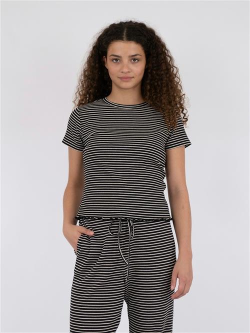 Neo Noir Lonnie Stripe Tee Kvinde Black Toppe Str 44 - hos Magasin