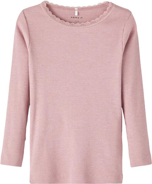 Name It Nmfkab LS TOP Noos Str 104 - Deauville Mauve/melange Langærmede T-shirts hos Magasin