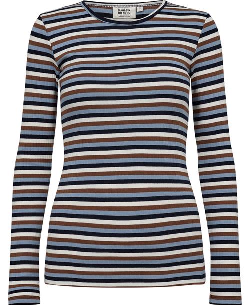 Magasin du Nord Collection Magasin Milla 1G Kvinde Arctic Winter Stripe Langærmede Tshirts Str S Bomuld