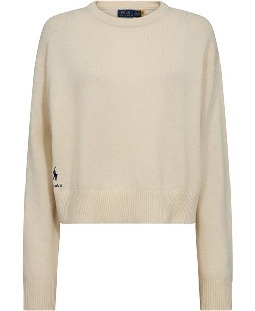 Se Polo Ralph Lauren 2/15 Wl/ny/cash Rwslsl-plo Kvinde Authentic Cream Sweaters Str XS - hos Magasin ved Magasin