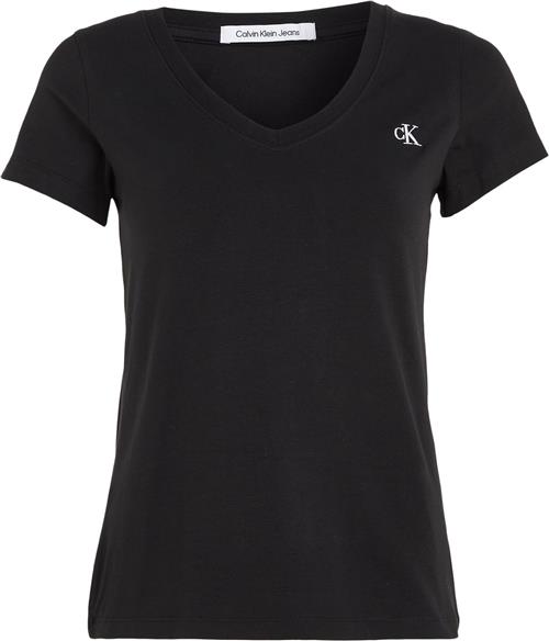 Calvin Klein CK Embroidery Stretch Vneck Kvinde Bae Kortærmede T-shirts Str XL - hos Magasin