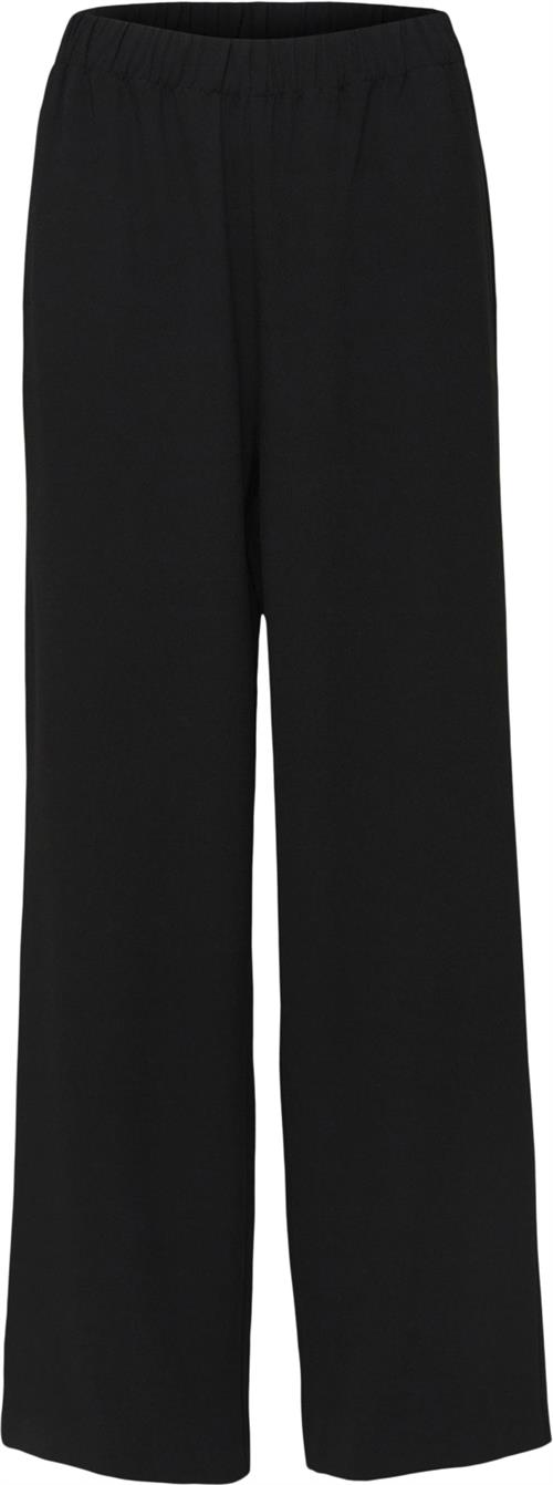 Se Selected Femme Slftinnirelaxed MW Wide Pant N NOO Kvinde Sort Bukser Med Brede Ben Str "36/""32" - hos Magasin ved Magasin