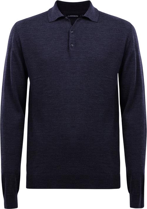 J. Lindeberg Noel Light Merino Polo Shirt Mand 6855 Langærmede Poloer Str M Merino - hos Magasin