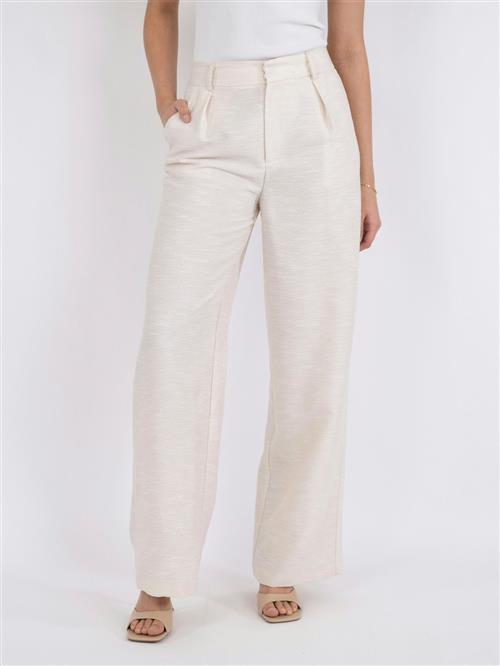 Neo Noir Alessandra Boucle Pants Kvinde Creme Bukser Med Lige Ben Str 44 - hos Magasin